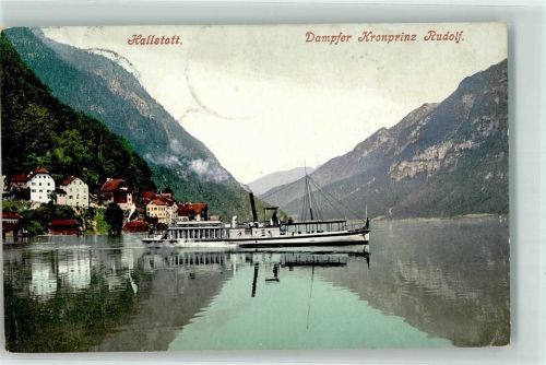 Hallstatt 1906 Dampfer Kronprinz Rudolf Photochromie