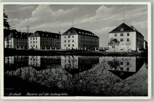 Ansbach 1937 Kaserne auf der Ludwigshöhe Auto Foto AK