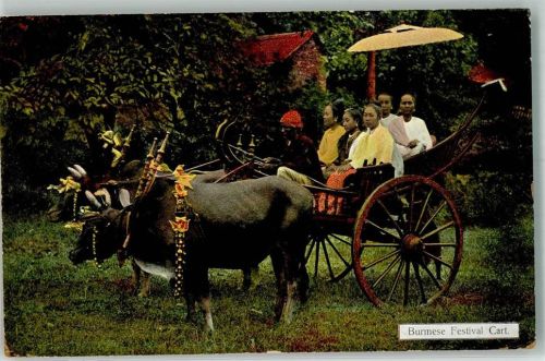 Rangoon 1909 Tracht Burmese Festival Cart