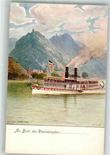 1900 An Bord des Rheindampfers sign. Dt.O