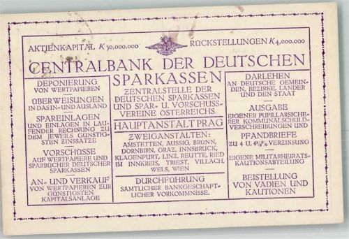 Brno 1924 Centralbank der Deutschen Sparkassen Ankündigung zur Überweisung