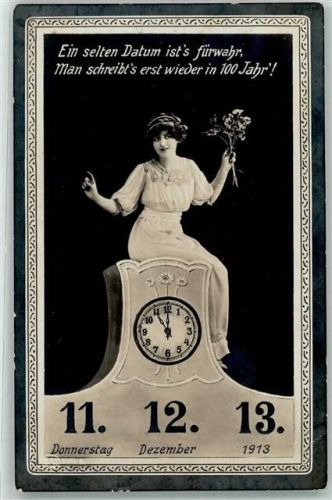 11.12.13. und Stempel Reichenbach Uhr Frauenschönheit
