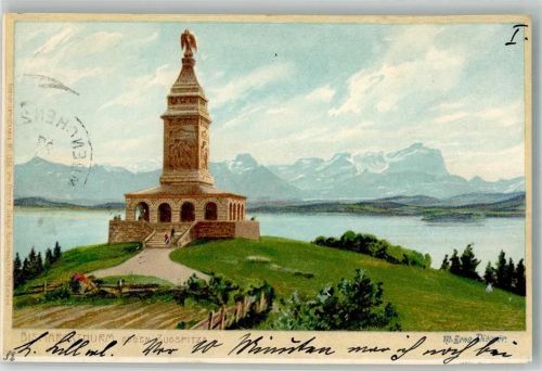 Assenhausen 1899 Zieher, Ottmar Nr. 1356 + Bismarckturm Adelskorrespondenz
