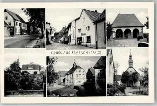 Sembach ev. Kirche Denkmal Ehrenmal Geschäft Marktstrasse Kaiserstrasse