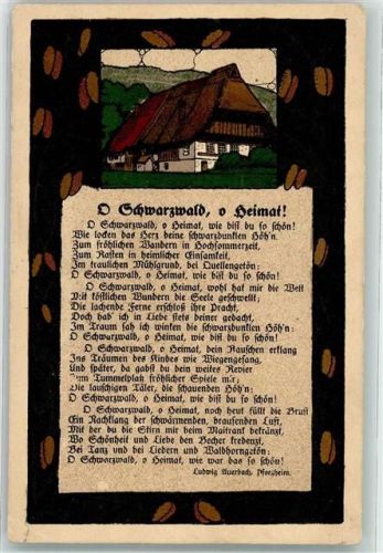 Freiburg Schwarzwaldhaus und Heimatgedicht von Ludwig Auerbach Verlag Paul Hinsche