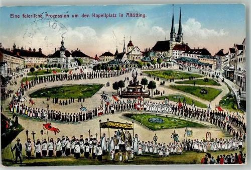 Altötting 1915 Prozession Kapellplatz