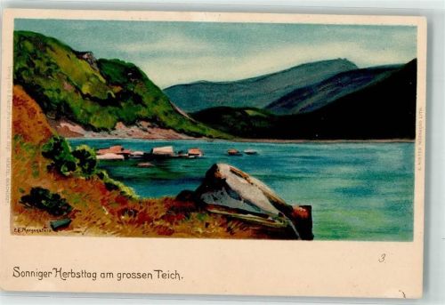 Schneekoppe sign. Morgenstern Herbsttag am großen Teich