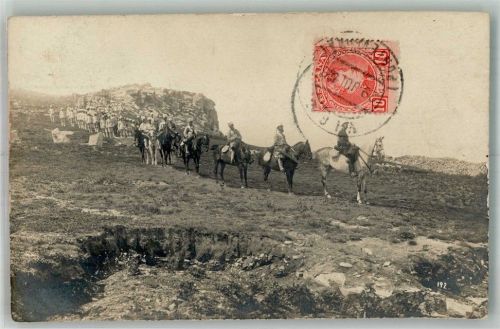 Vigo 1908 Uniform Reiter Ort handschriftlich Marke bildseitig