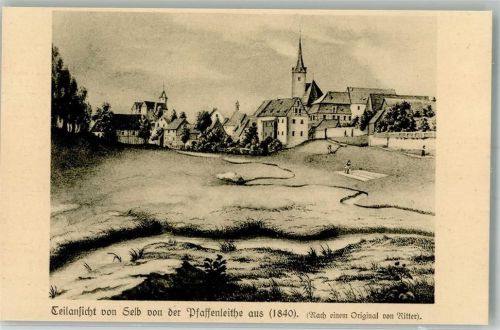 Selb Blick von der Pfaffenleithe 1840 Orginal nach Ritter Historischer Verein Selb