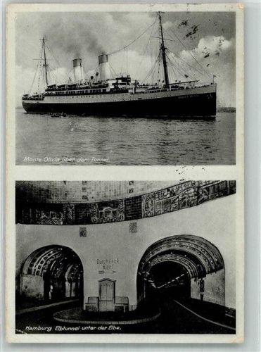 Hamburg 1934 Monte Olivia überr dem Elbtunnel