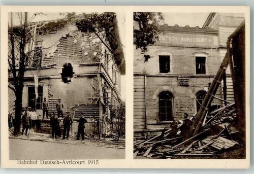 57810 Avricourt Deutsch 1915 - Bahnhof Ruine WK I