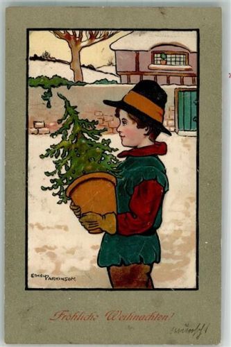 1905 Junge mit Weihnachtsbaum Künstlerkarte Verlag M. Munk Nr.232