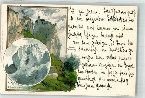 Fridingen 1898 Schloss Bronnen sign. K.M.