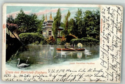 Karlovy Vary 1904 Fischern Japan. Porzellan-Pavillon