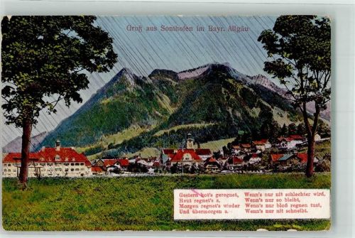 Sonthofen mit Kirche St. Michael im Regen Verlag B. Lehrburger 6091