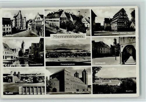 Memmingen Rathaus Ob. Bachgasse Frauenkirche Stadion Fuggerbau St. Josephskirche Sieben Dächer Haus Marktplatz