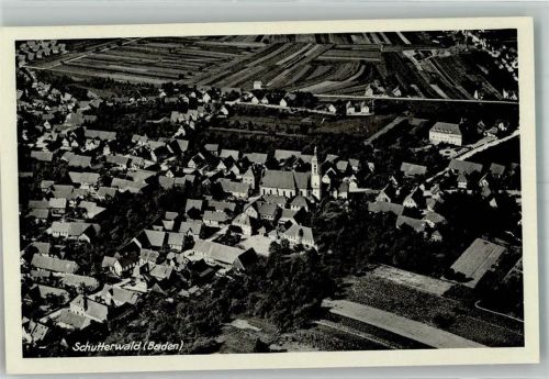 Schutterwald 1941 Fliegeraufnahme des Ortes mit der Kirche St. Jakobus