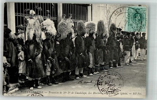 Fuenterrabia 1910 Prozession de Na Sa de Guadelupe Los Hacheros Marke bildseitig