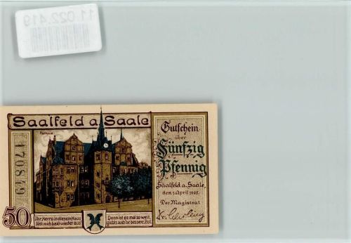 Saalfeld Notgeldschein Rathaus