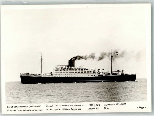 Dampfer Potsdam Sch 25 Verlag H. v. Seggern & Sohn Nordd. Lloyd