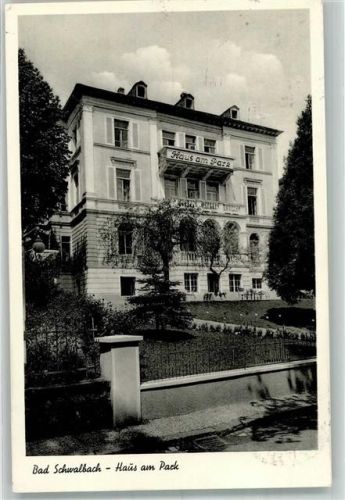 Bad Schwalbach 1953 Pension Haus am Park Notopfer 2 Berlin Steuermarke