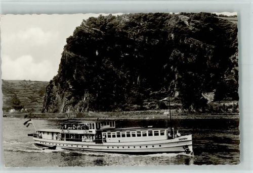 Schiff Tijdgeest II an der Loreley ca 1959 AK
