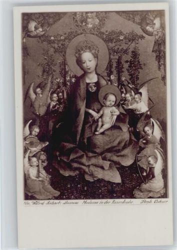 Köln Stadt Wallraf-Richartz-Museum Innenaufnahme Madonna in der Rosenlaube Steph. Lochner