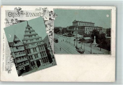 Hannover Königl. Theater Straßenbahn Leibnizhaus Klee 2-Bildaufnahme