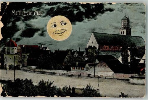 Memmingen 1908 Mond Kirche Memminger Mau