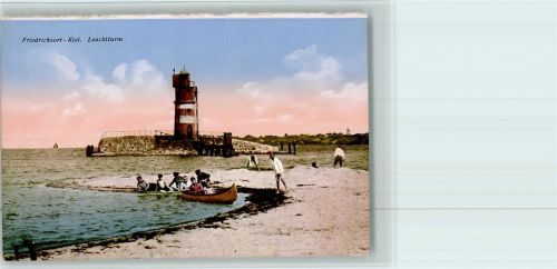 Friedrichsort Kinder mit einem Kanu, Leuchtturm ca 1930 AK