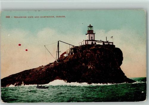 Tillamook Rock and Lighthouse, Oregon ca 1910 AK USA