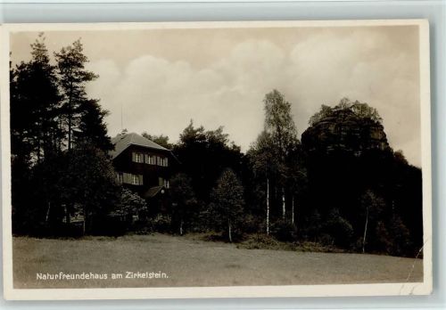 Schöna Naturfreundehaus am Zirkelstein Foto AK