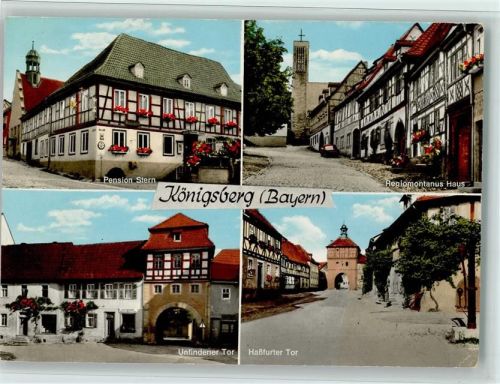 Königsberg Pension Stern Fachwerkhaus Reglomontanus Haus Unfindener Tor Haßfurter Tor 4-Bildaufnahme