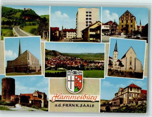 Hammelburg Ortsansichten Kirche Hochhaus Gesamtansicht Mehrfachaufnahme