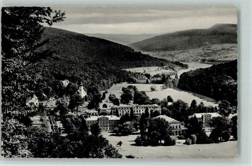 Bad Brückenau Fernblick über Bad- und Stadt-Brückenau mit der malerischen Kulisse der Rhönberge Die schöne Rhön Malerische Motive Nr. 6