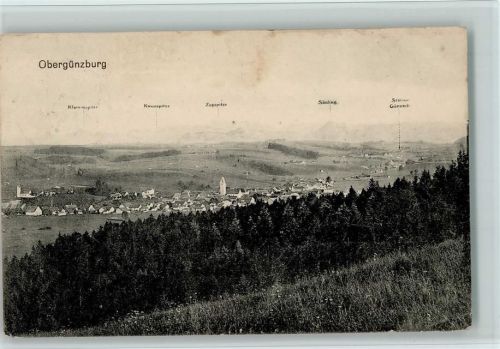 Obergünzburg Gesamtansicht mit Klammspitze Kreuzspitze Zugspitze Säuling Station Günzach