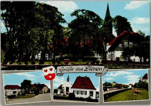 Lienen Ortsanscihten Kirche Wappen 4-Bildaufnahme