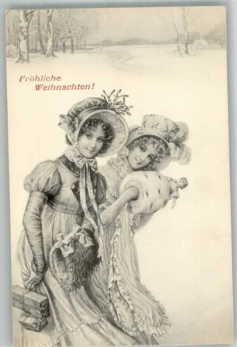 Frauen Muff Puppen Weihnachten. M. Munk Nr. 203 + Adelskorrespondenz Wichera, R. R. v. 1899