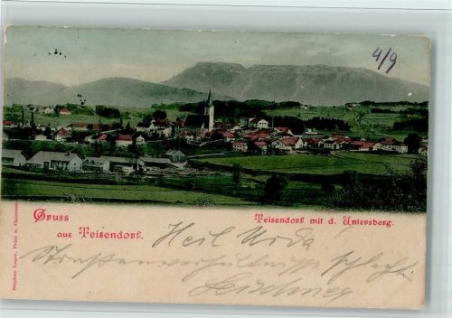 Teisendorf 1901 Ortsansicht mit dem Untersberg