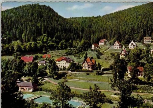 Bad Teinach Ortsansicht mit Freibad