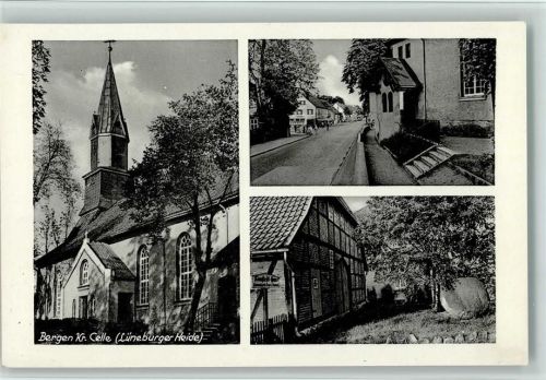 Bergen Kirche Ortsansichten 3-Bildaufnahme