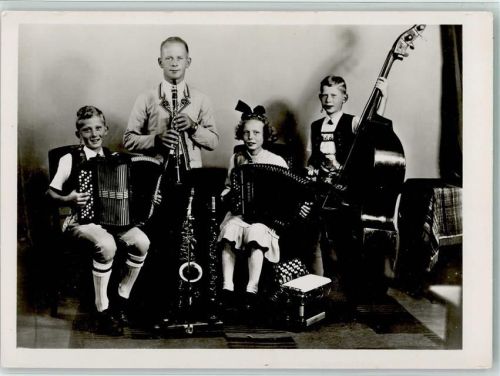 1950 Musik- und Sängerfamilie Mettler mit Akkordeon, Cello - Volksmusik