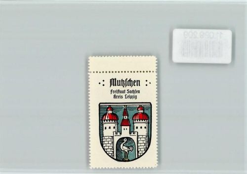 Mutzschen Burg Storch Vignette Wappen Kaffee Hag ca 1920-1940