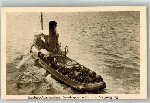 Hamburg Seeschlepper Loewer in Fahrt Hamburg-Amerika Linie