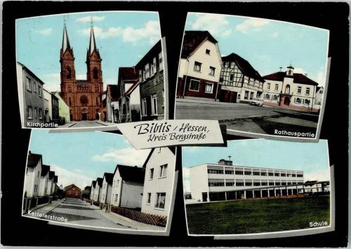 68647 W6843 Biblis - Kirchpartie Rathauspartie Kettelerstraße Schule 4-Bildaufnahme