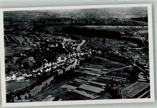Lomersheim 1941 Fliegeraufnahme des Ortes an der Enz