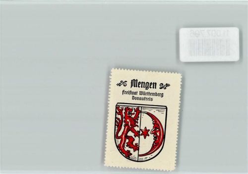 88512 W7947 Mengen , Württ - Vignette Wappen Kaffee Hag ca 1920-1940