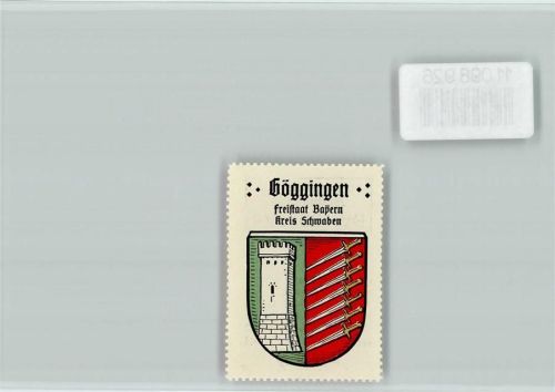 Göggingen Turm Schwerter Vignette Wappen Kaffee Hag ca 1920-1940