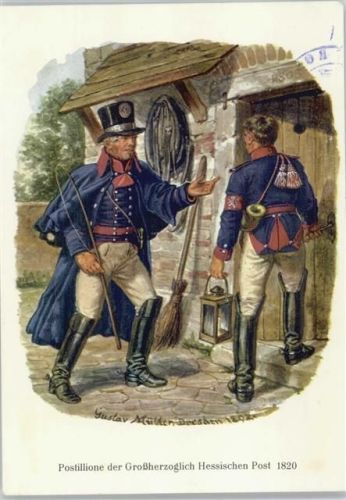 Postllione der Hessischen Post anno 1820 AK
