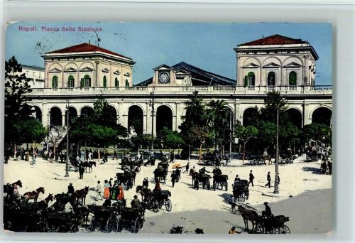 Napoli Piazza della stazione Pferdekutsche Bahnhof